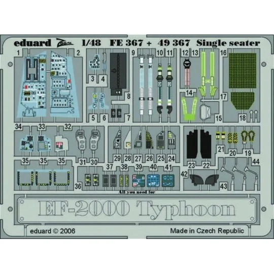 EF-2000 Typhoon Single Seater für Revell Bausatz, 1/48 - Eduard Acc...