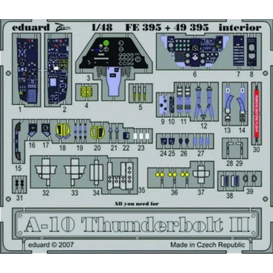 A-10 Thunderbolt II interior für Hobby Boss Bausatz, 1/48 - Eduard ...