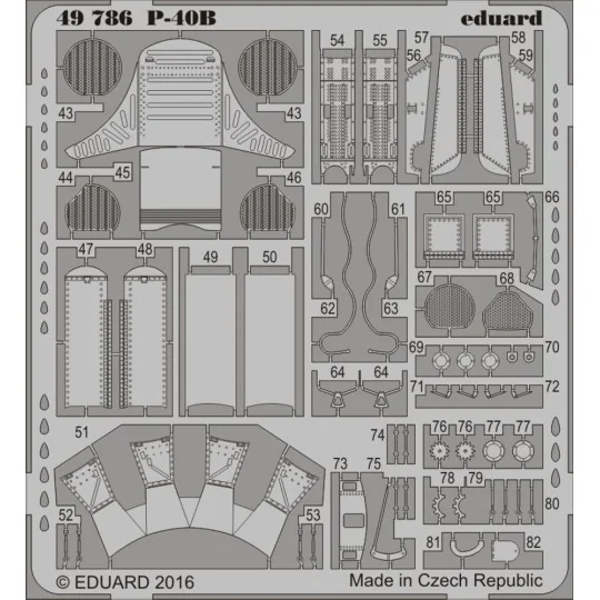 P-40B for Airfix, 1/48 - Eduard Accessories 49786