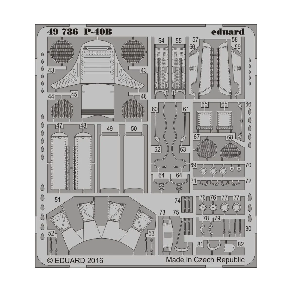 P-40B for Airfix, 1/48 - Eduard Accessories 49786
