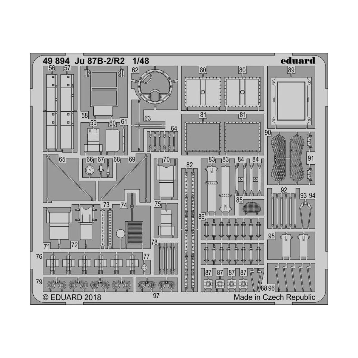 Ju 87B-2/R2 for Airfix, 1/48 - Eduard Accessories 49894