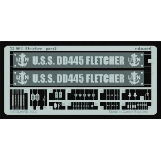 Zerstörer DD445 Fletcher Fotoätzsatz, 1/350 - Eduard Accessories 53003