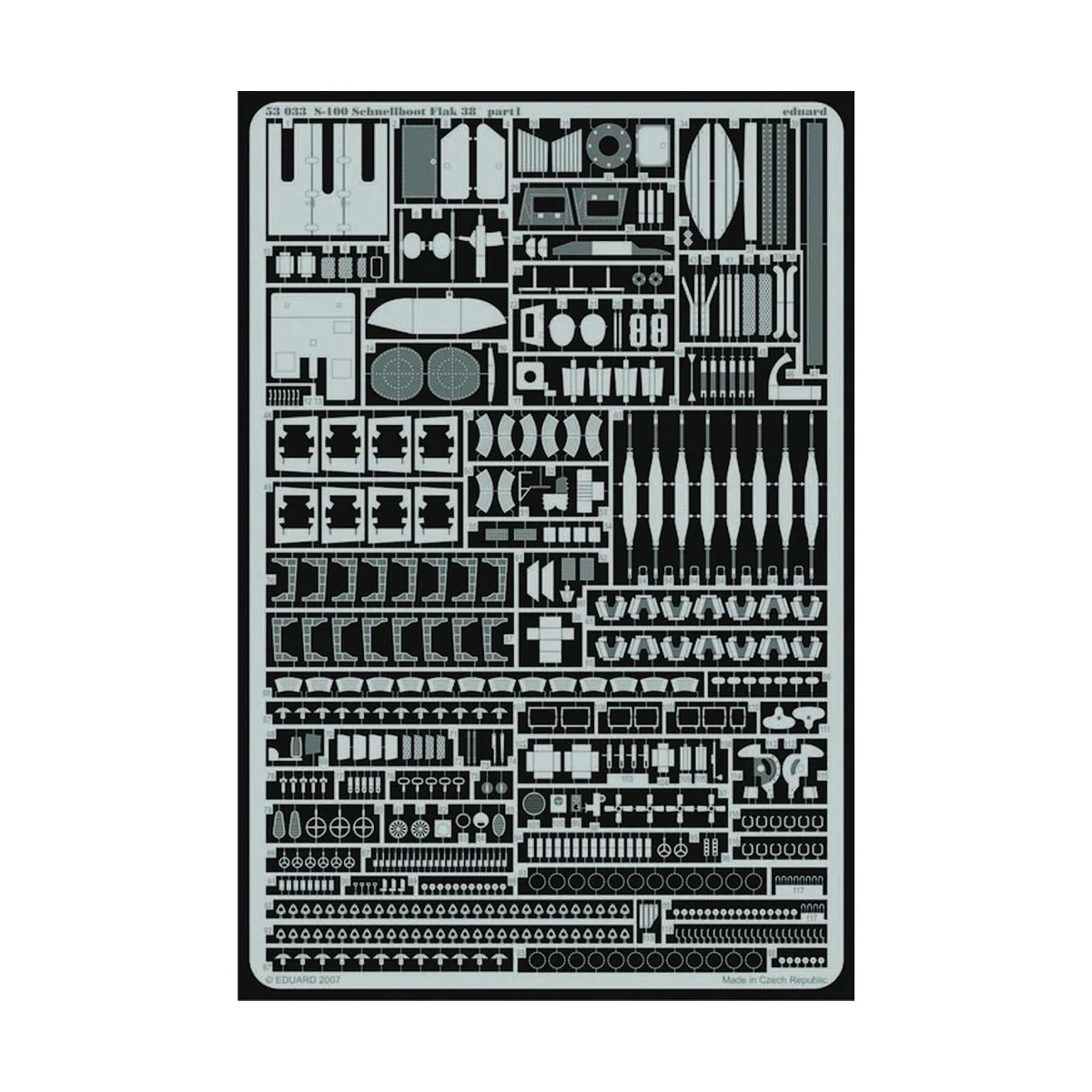 S-100 Schnellboot Flak 38mm, 1/72 - Eduard Accessories 53033