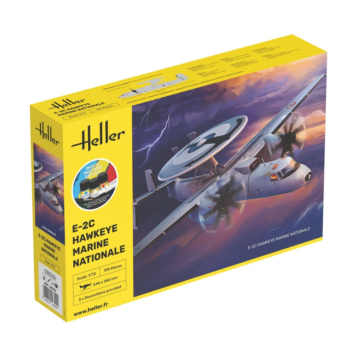 STARTER KIT E-2C Hawkeye Marine Nationale, 1/72 - Heller 58302