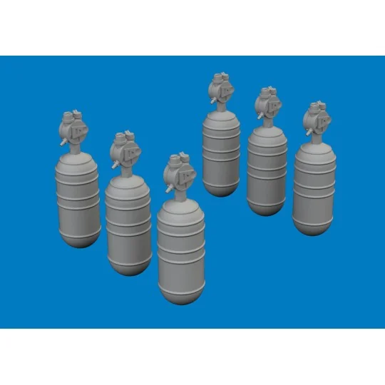 WWII USAAF oxygen cylinder A-6 PRINT, 1/72 - Eduard Accessories 672396