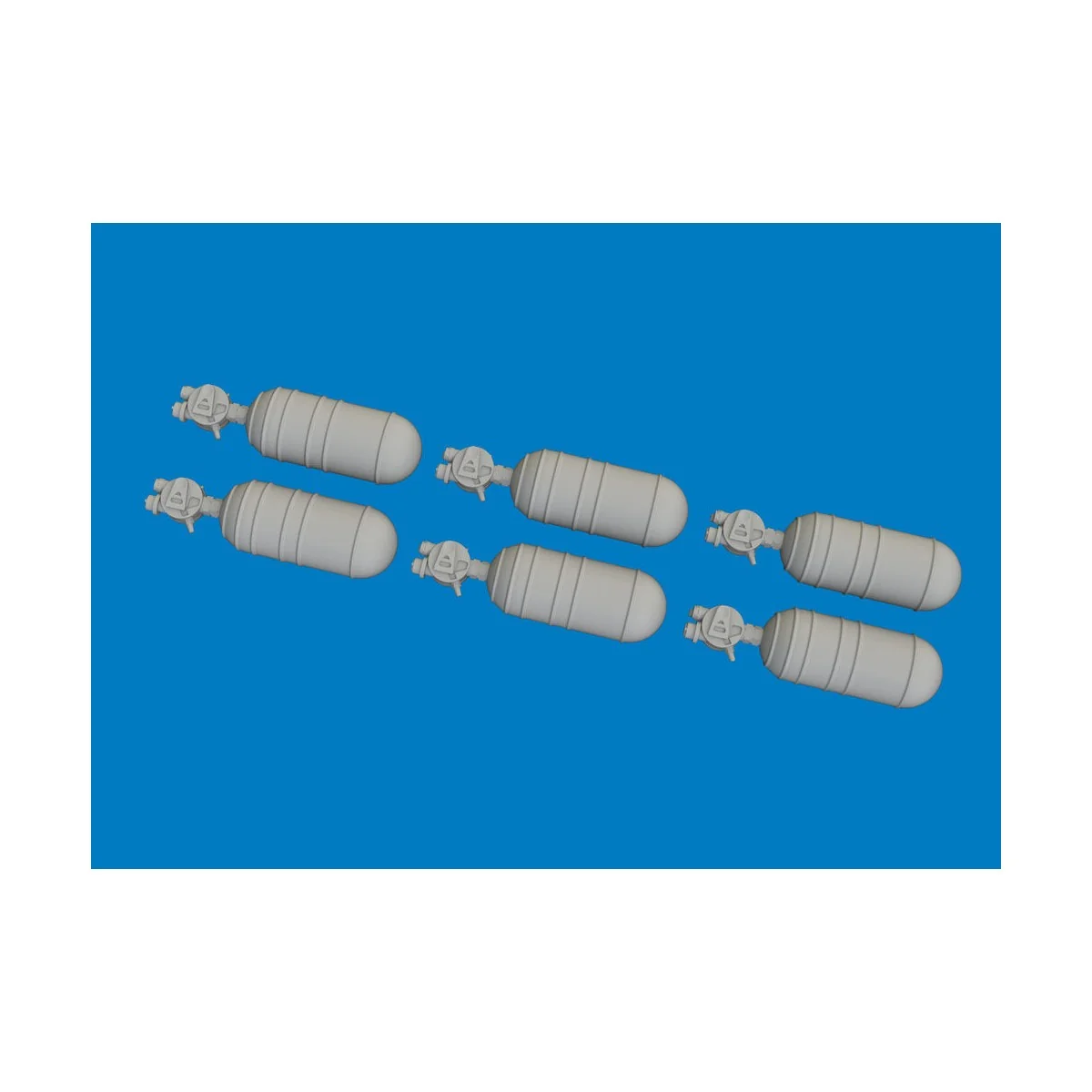 WWII USAAF oxygen cylinder A-6 PRINT, 1/72 - Eduard Accessories 672396