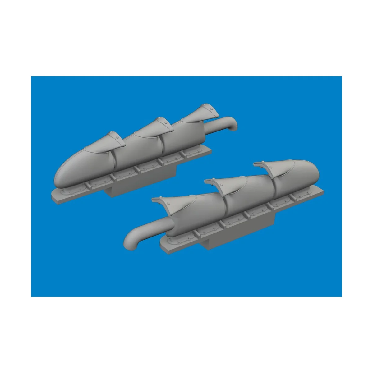 Spitfire Mk.V three-stacks exhaust fishtail PRINT TAMIYA, 1/72 - Ed...