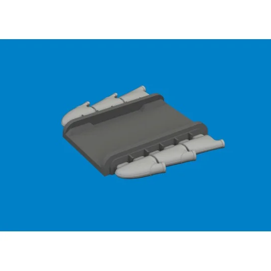 Spitfire Mk.I/II/V three-stacks exhaust rounded PRINT for IBG, 1/72...