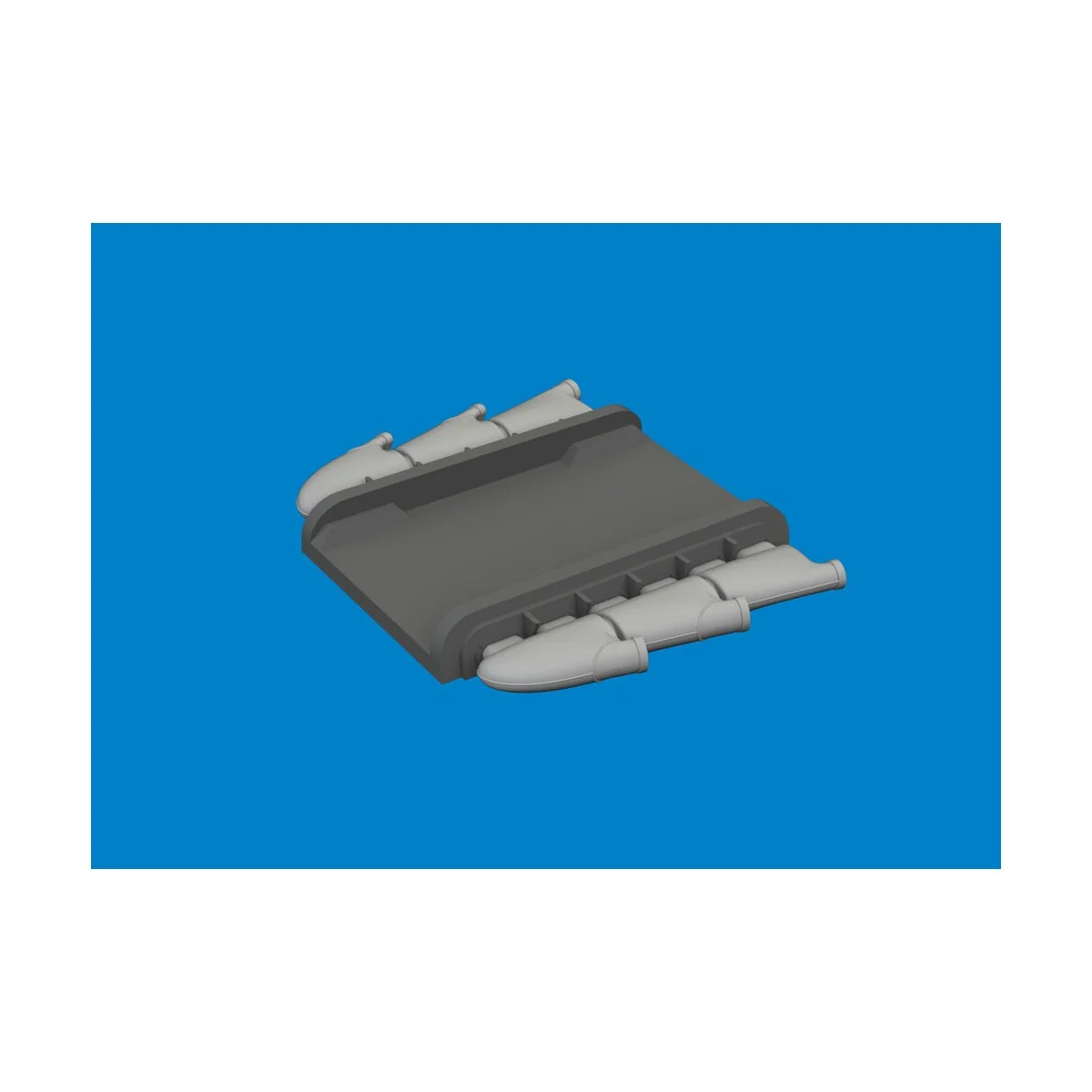 Spitfire Mk.I/II/V three-stacks exhaust rounded PRINT for IBG, 1/72...