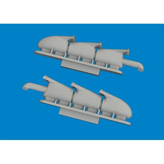 Spitfire Mk.V three-stacks exhaust fishtail PRINT TAMIYA, 1/72 - Ed...