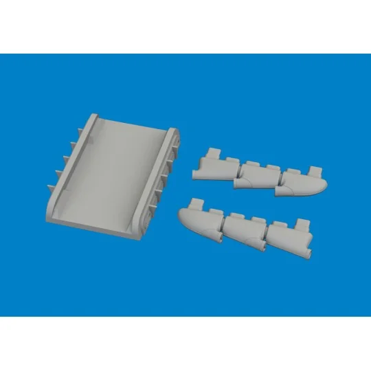 Spitfire Mk.I/II/V three-stacks exhaust rounded PRINT for IBG, 1/72...