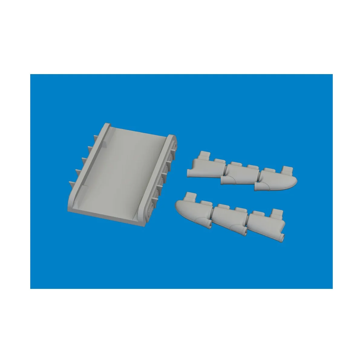 Spitfire Mk.I/II/V three-stacks exhaust rounded PRINT for IBG, 1/72...