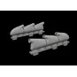 Spitfire Mk.V three-stacks exhaust rounded PRINT for Eduard, 1/72 -...