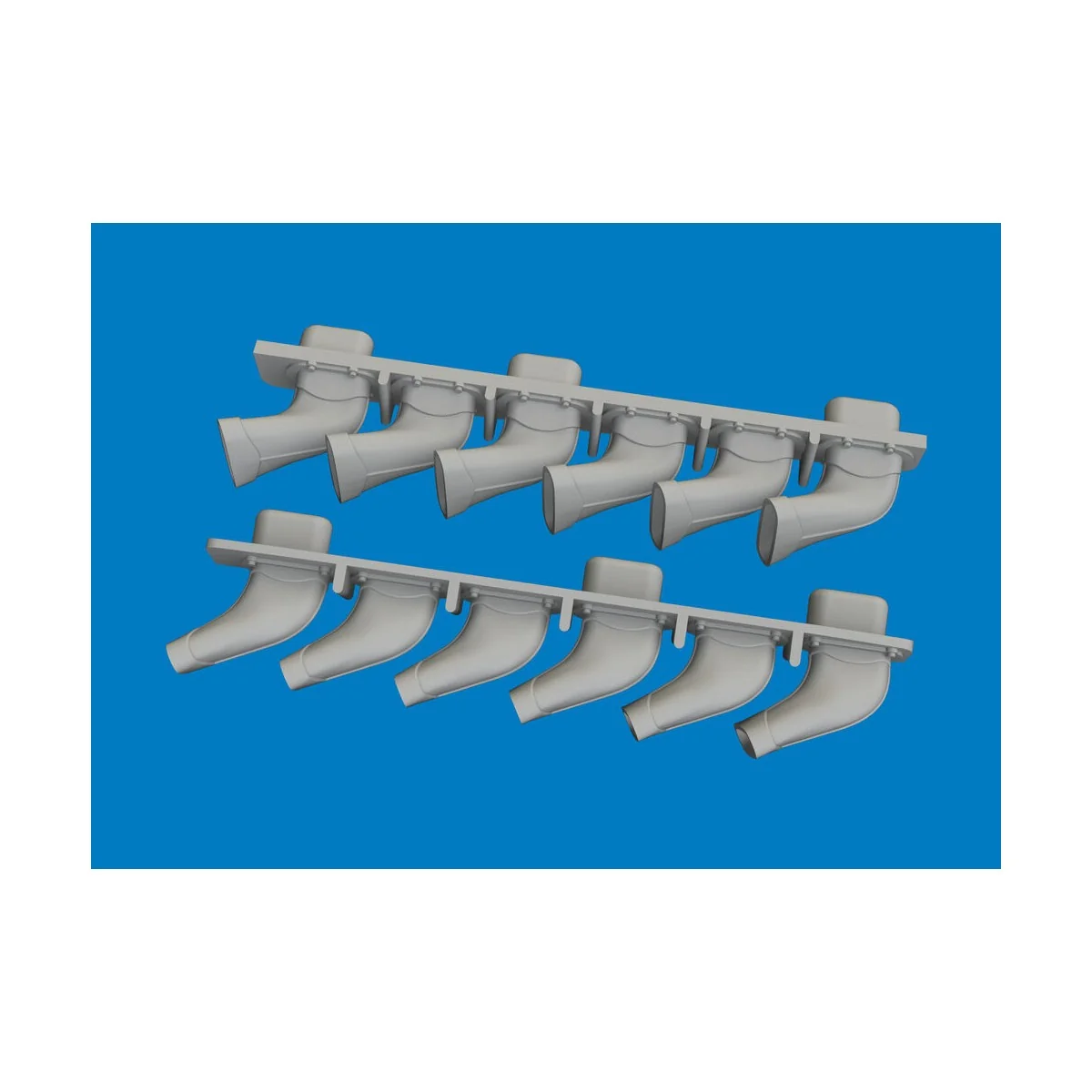 Spitfire Mk.V six-stacks exhaust fishtail PRINT for Eduard, 1/72 - ...