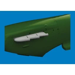 Spitfire Mk.V three-stacks exhaust rounded PRINT for Eduard, 1/72 -... 2