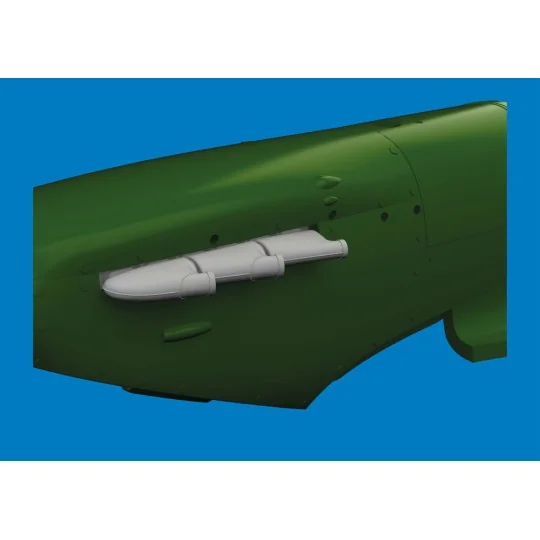 Spitfire Mk.V three-stacks exhaust rounded PRINT for Eduard, 1/72 -...