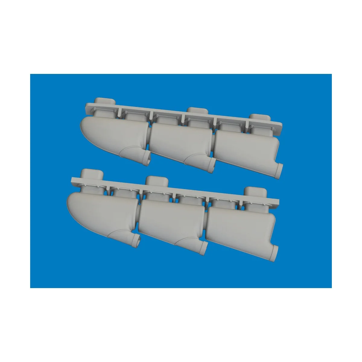 Spitfire Mk.V three-stacks exhaust rounded PRINT for Eduard, 1/72 -...