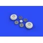 P-40 wheels w/pattern for Hasegawa, 1/32 - Eduard Accessories 632080