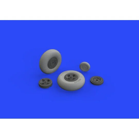 Spitfire Mk.IX wheels 4spoke w/smooth tire for Tamiya, 1/32 - Eduar...