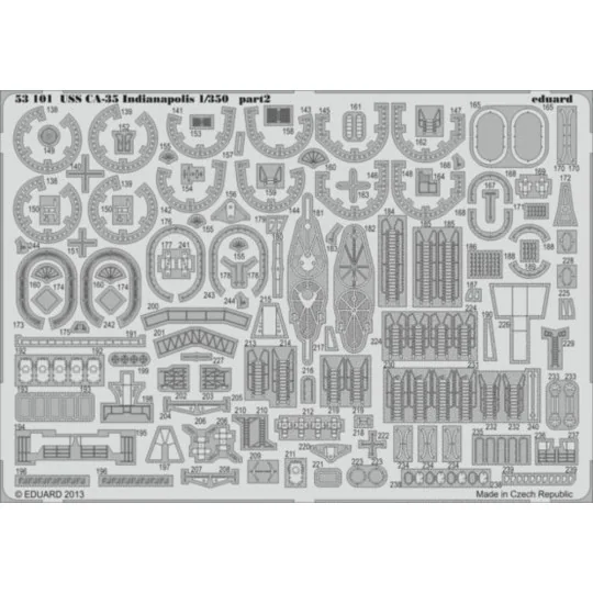 USS CA-35 Indianapolis for Academy, 1/350 - Eduard Accessories 53101