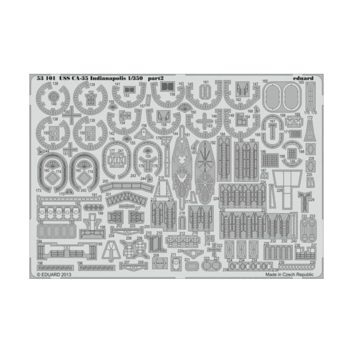 USS CA-35 Indianapolis for Academy, 1/350 - Eduard Accessories 53101