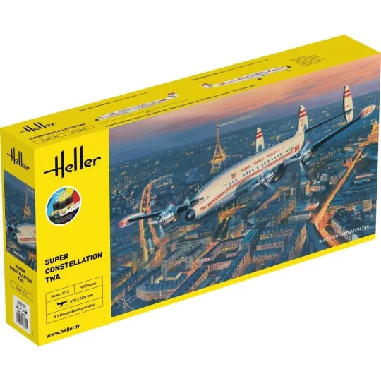 STARTER KIT Super Constellation TWA, 1/72 - Heller 58391 STARTER KIT Super Constellation TWA, 1/72 - Heller 58391