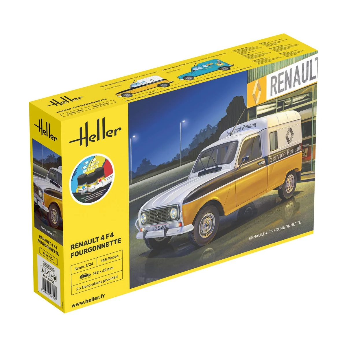 STARTER KIT Renault 4 F4 Fourgonette, 1/24 - Heller 58700