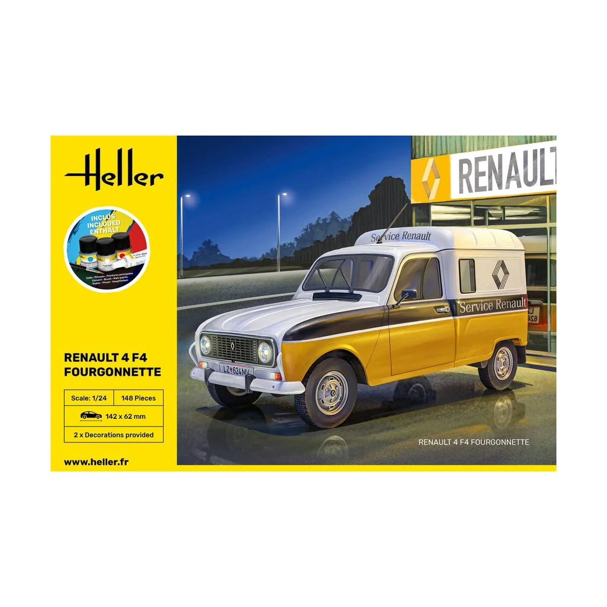 STARTER KIT Renault 4 F4 Fourgonette, 1/24 - Heller 58700