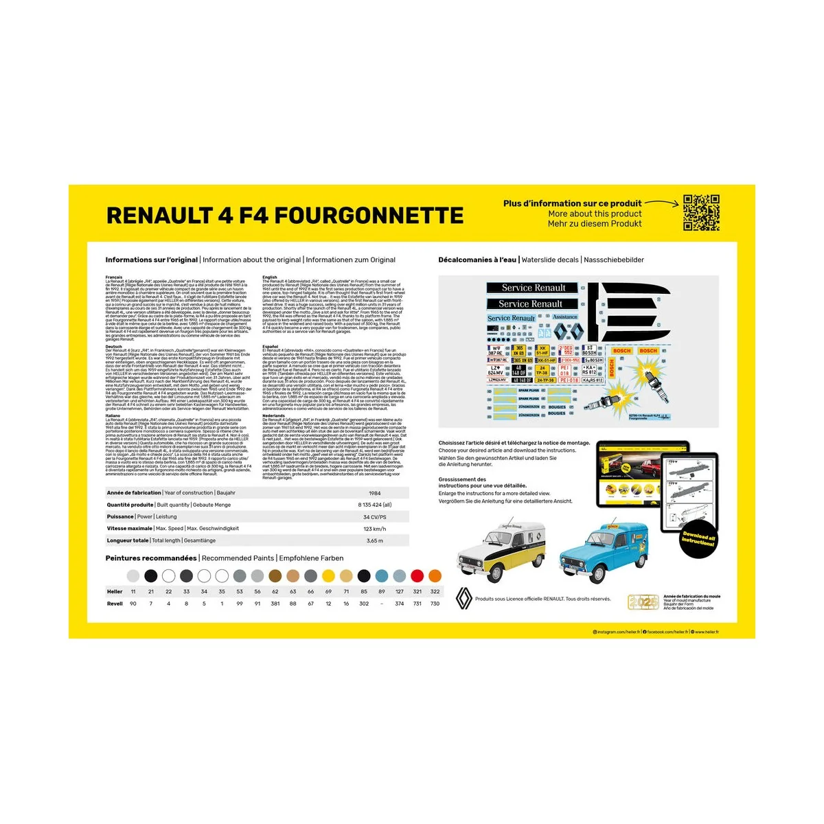 STARTER KIT Renault 4 F4 Fourgonette - Heller 58700