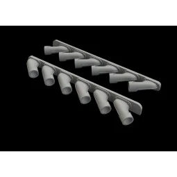Spitfire Mk.XIV exhaust stacks f.Airfix, 1/48 - Eduard Accessories ... 2
