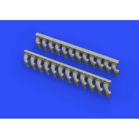 P-400 exhaust stacks f. Eduard, 1/48 - Eduard Accessories 648508