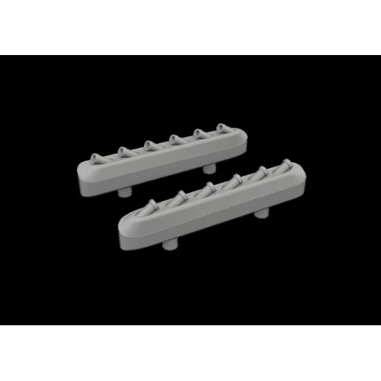 P-51D exhaust stacks w/ fairing PRINT, 1/72 - Eduard Accessories 67...