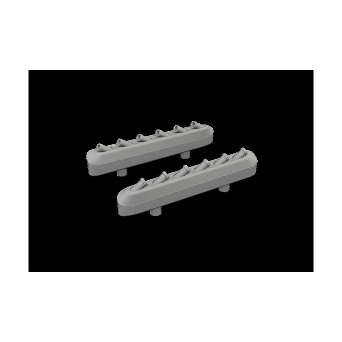 P-51D exhaust stacks w/ fairing PRINT, 1/72 - Eduard Accessories 67...