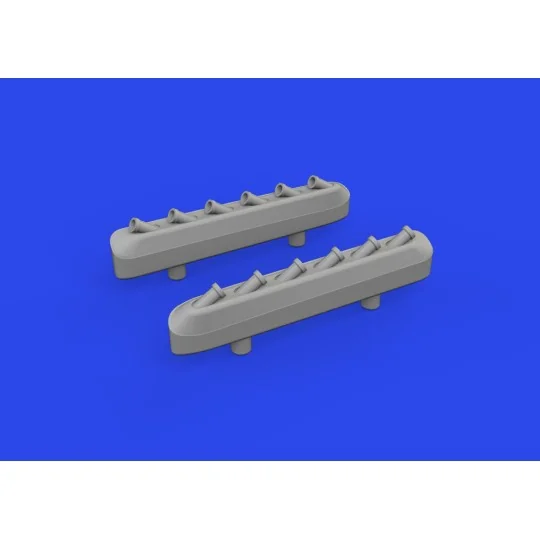P-51D exhaust stacks w/ fairing PRINT, 1/72 - Eduard Accessories 67...