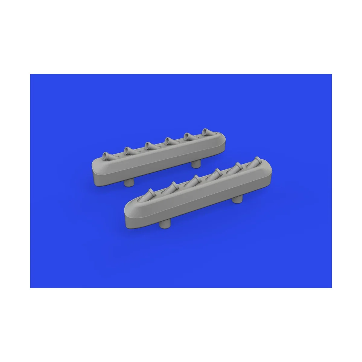 P-51D exhaust stacks w/ fairing PRINT, 1/72 - Eduard Accessories 67...