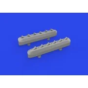 P-51D exhaust stacks w/ fairing PRINT, 1/72 - Eduard Accessories 67...