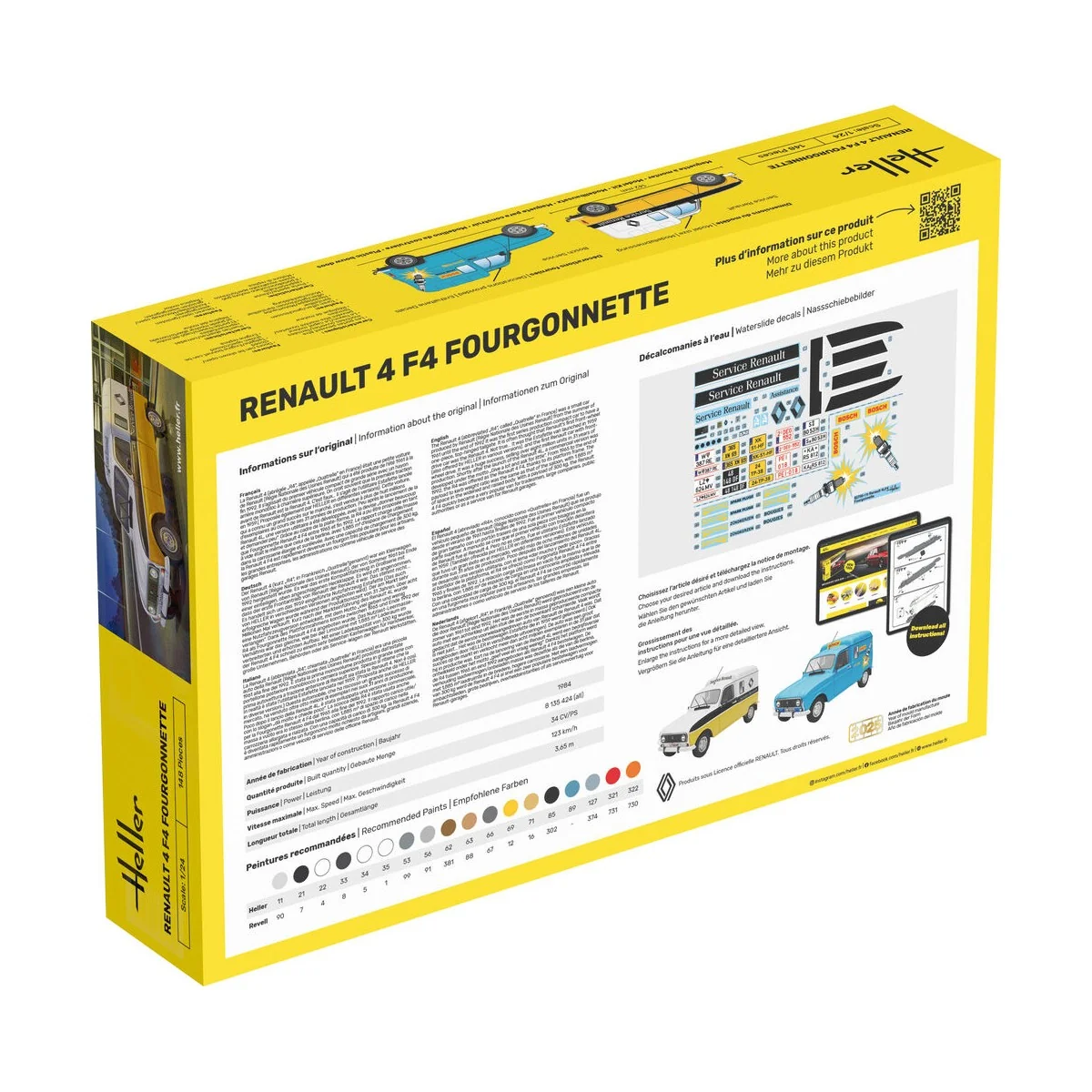 STARTER KIT Renault 4 F4 Fourgonette, 1/24 - Heller 58700