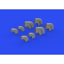 Yak-9D exhaust stacks PRINT for ZVEZDA, 1/48 - Eduard Accessories 6... 2