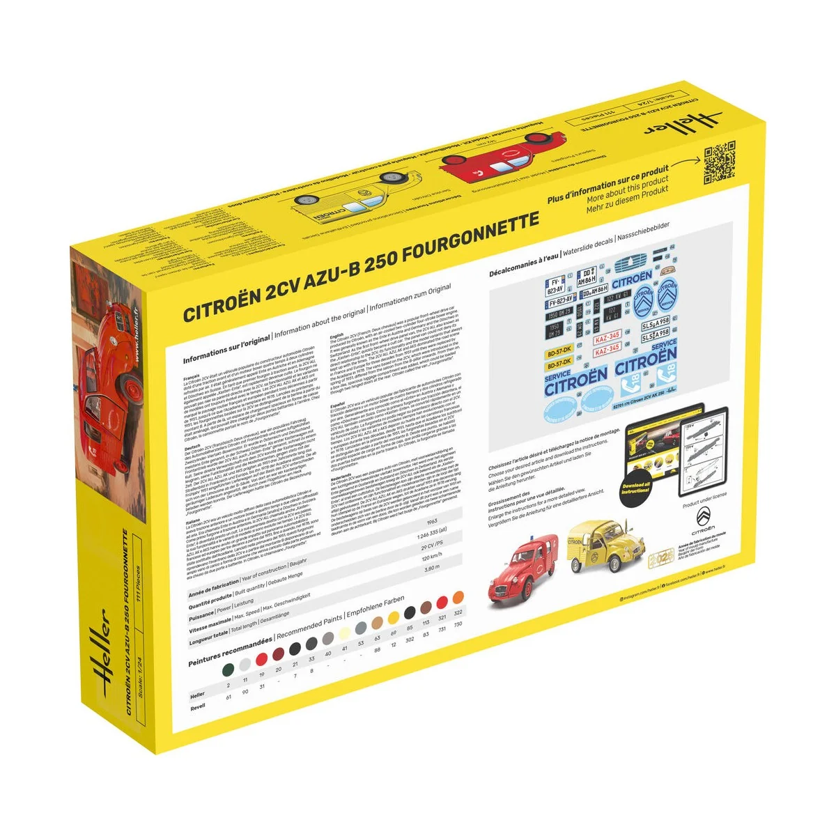 STARTER KIT Citroen 2CV AZU-B 250 Fourgonnette - Heller 58701