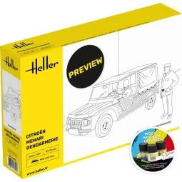 STARTER KIT Citroen Mehari Gendarmerie, 1/24 - Heller 58702