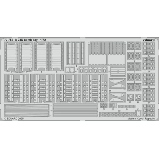 B-24D bomb bay for Airfix, 1/72 - Eduard Accessories 72752