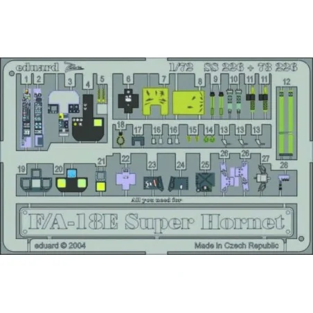 F-18E Super Hornet, 1/72 - Eduard Accessories 73226