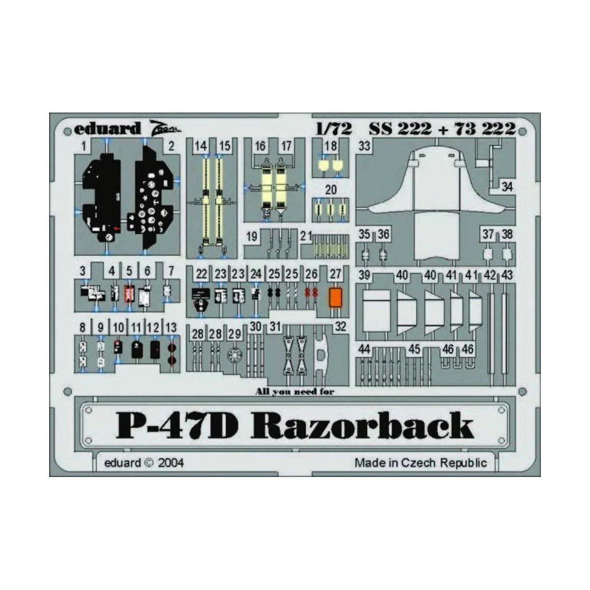 P-47D Razorback, 1/72 - Eduard Accessories 73222
