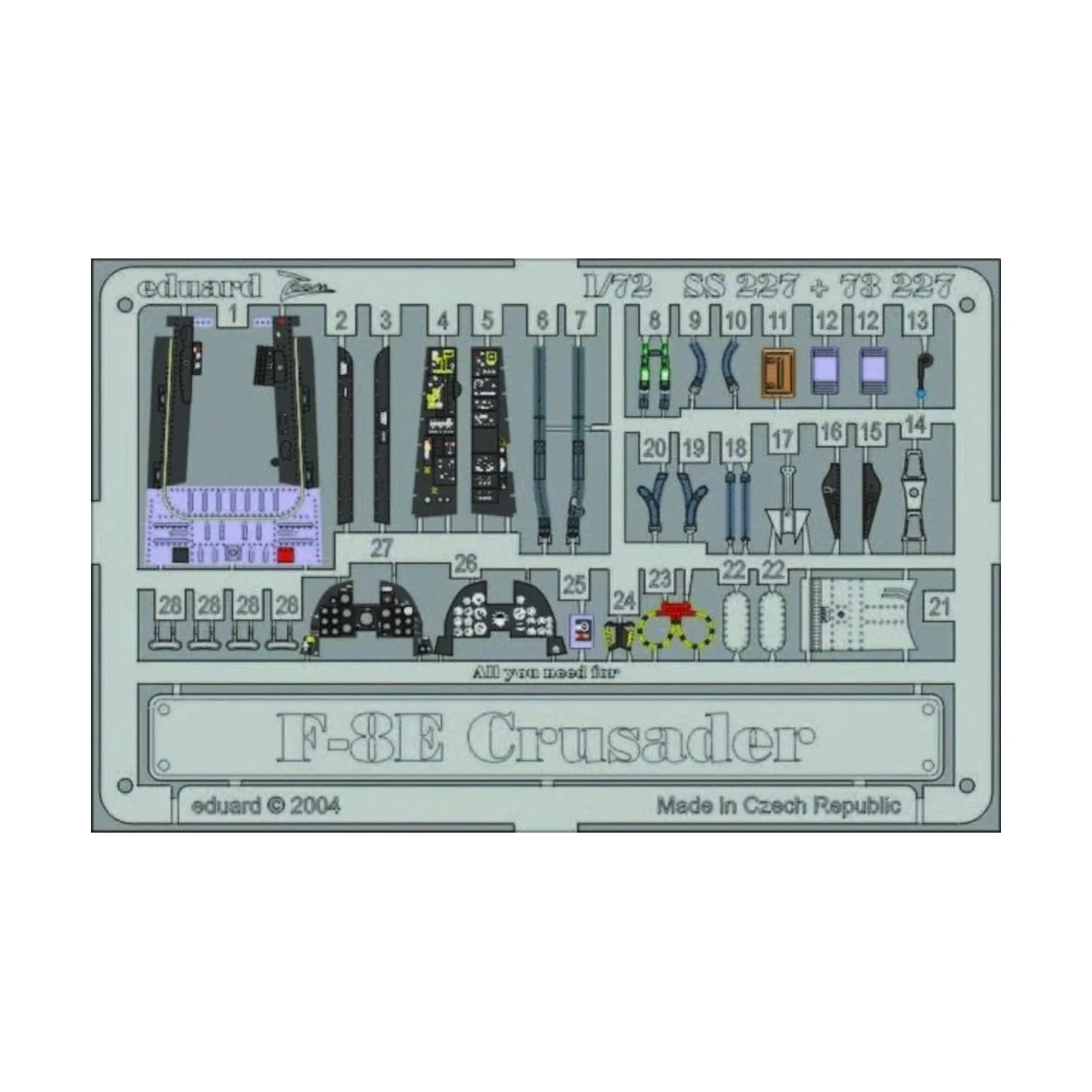 F-8E Crusader, 1/72 - Eduard Accessories 73227