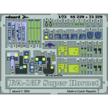 F-18F Super Hornet, 1/72 - Eduard Accessories 73229