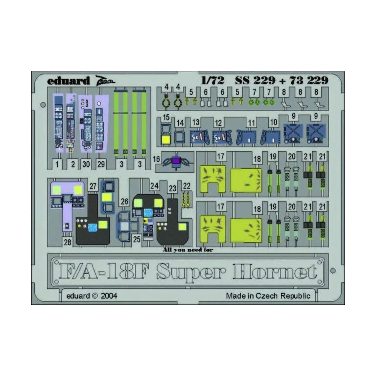 F-18F Super Hornet, 1/72 - Eduard Accessories 73229