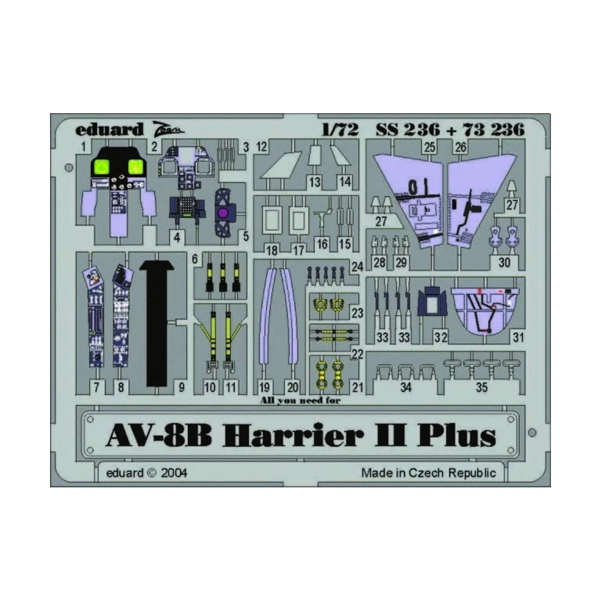 AV-8B Harrier II Plus, 1/72 - Eduard Accessories 73236
