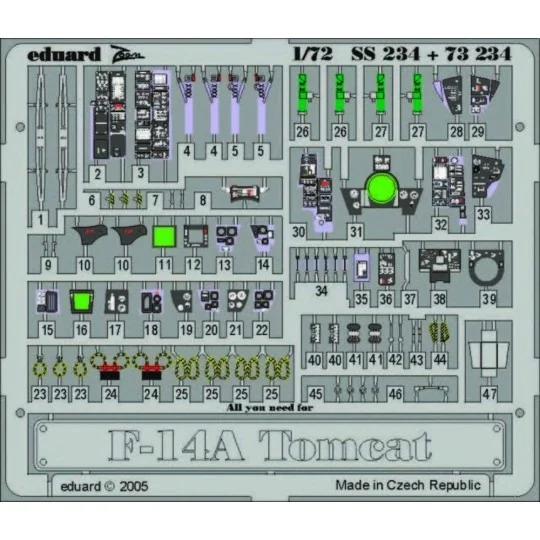 F-14A Tomcat, 1/72 - Eduard Accessories 73234