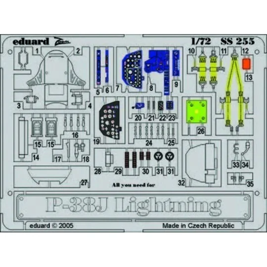 P-38J Lightning, 1/72 - Eduard Accessories 73255