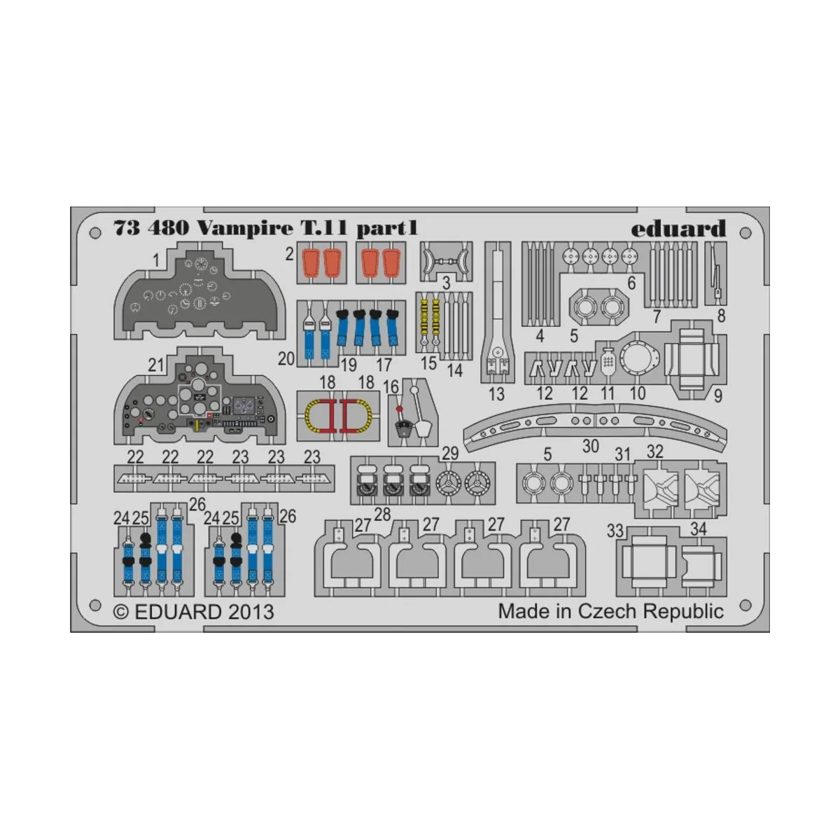 Vampire T.11 for Airfix, 1/72 - Eduard Accessories 73480